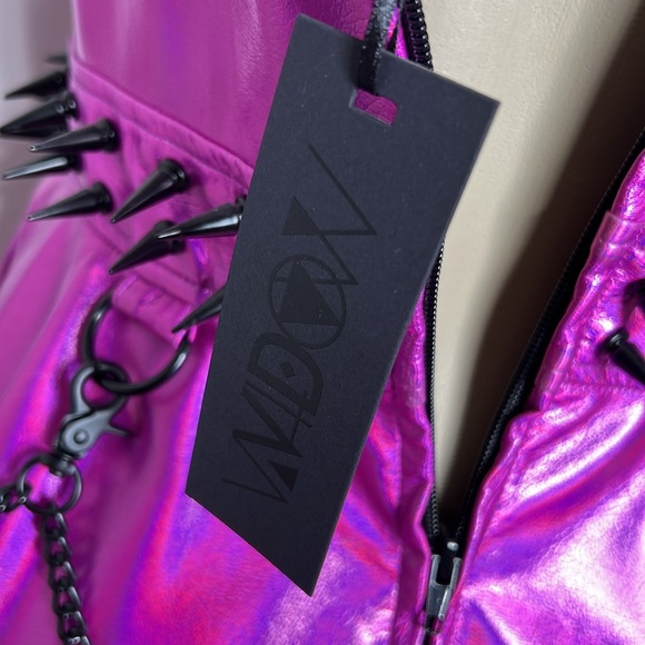 Widow from Dolls Kill purple iridescent dress with black spike and chain details - Picture 5 of 6